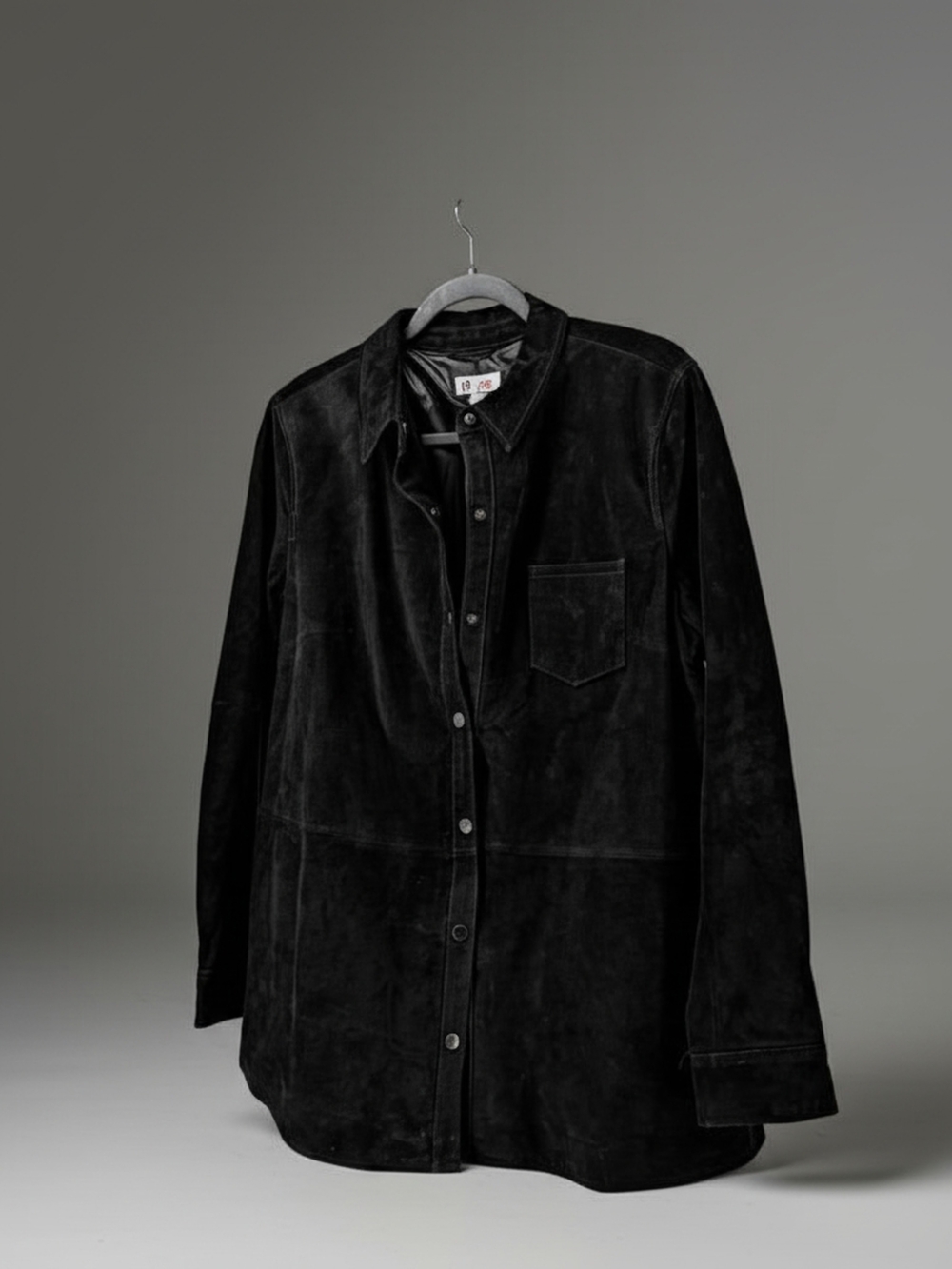 Vintage Denim & Co. 100% genuine suede leather shirt jacket in a classic black